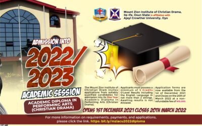 Academic Diploma in Performing Arts (Christian Drama) New Session